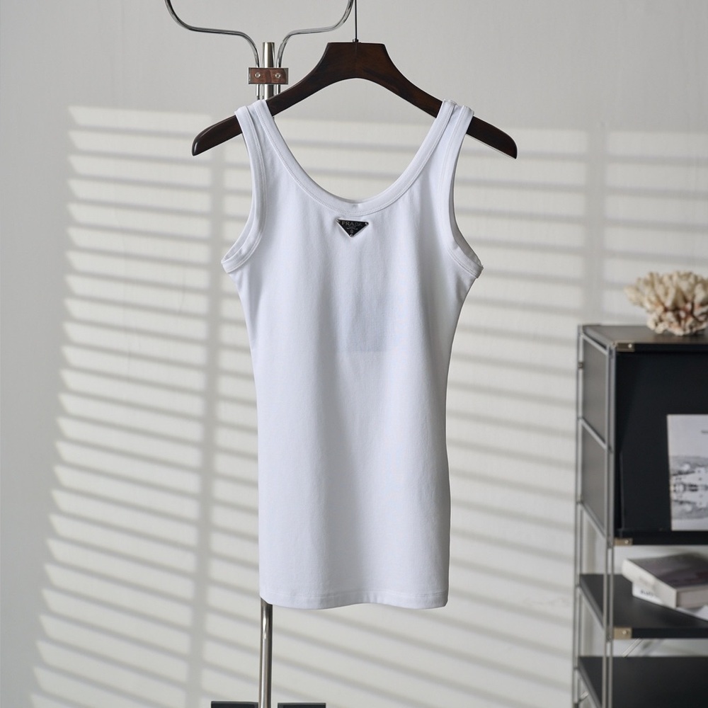 Prada White Slim-fit Tank Top